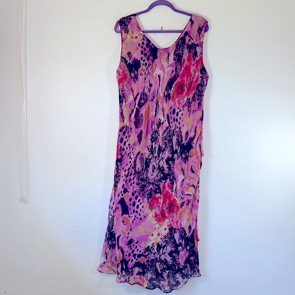 JMB Collection Summer Boho Flowy Plus Size 2X Sleeveless Lined Floral Maxi Dress - Picture 5 of 10